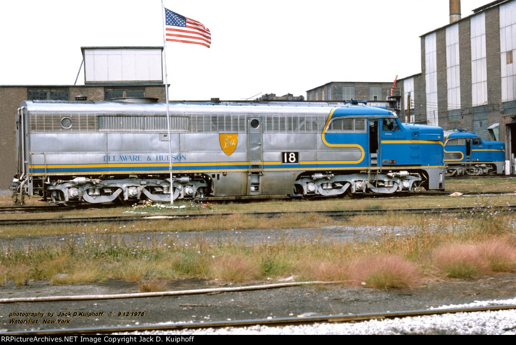  D&H Delaware & Hudson 18, PA4 at the Delaware & Hudson Colonie shops, Watervliet, New York. September 12, 1978. 